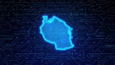 Tanzania Map Digital Technology Opener Stock Footage 335082494