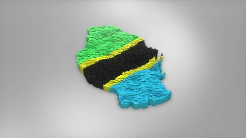 Tanzania Map with Flag Intro Background Stock Footage 315164883