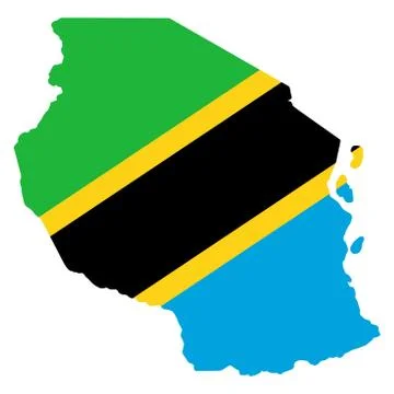 Tanzania Map flag Vector illustration eps 10 Stock Illustration