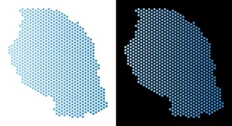 Tanzania Map Hex Tile Scheme イラスト素材
