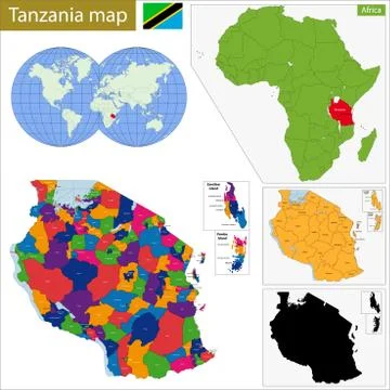 Tanzania map Stock Illustration