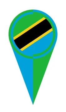 Tanzania Map Pointer Location Flag イラスト素材