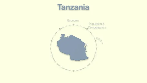 Tanzania MAP revealingmotion graphics data elements Stock Footage 339861703
