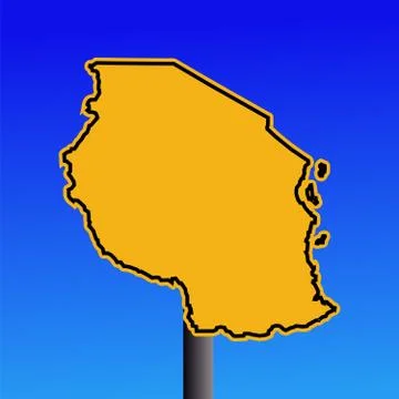 Tanzania map sign Stock Illustration