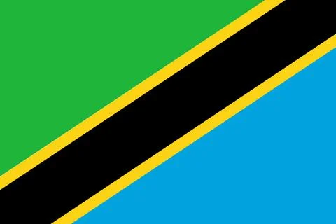 Tanzania national flag flat vector Stock Illustration