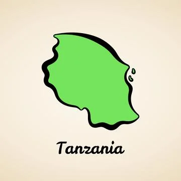 Tanzania - Outline Map Stock Illustration