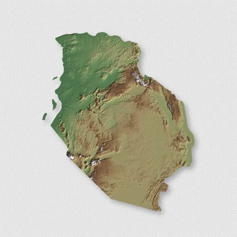 Tanzania Rotating 3D Relief Map Seamless Loop, Alpha Channel 4K 스톡 동영상 340697583
