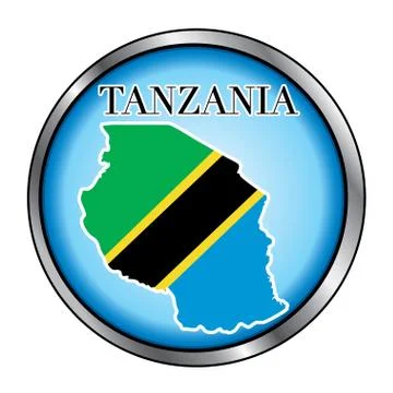 Tanzania Round Button Stock Illustration