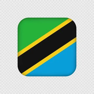 Tanzania square flag with gradient. Vector illustration. Ilustración de archivo