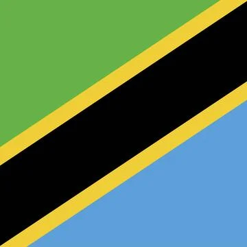 Tanzania square flag. Vector illustration. Illustrazione stock