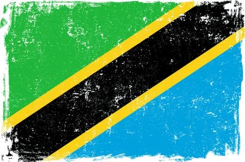 Tanzania Vector Flag on White Stock Illustration