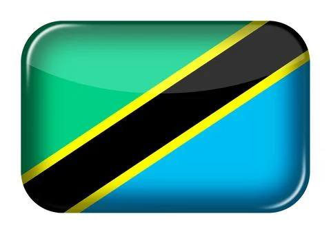 Tanzania web icon rectangle button Illustrazione stock