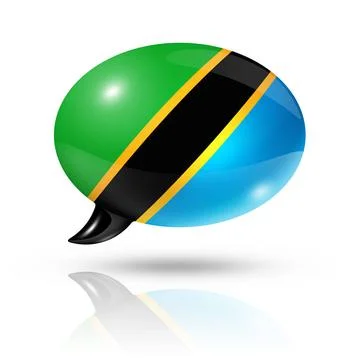 Tanzanian flag speech bubble three dimensional Tanzania flag in a speech b... Foto stock