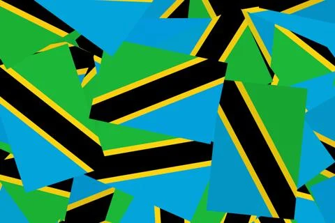 Tanzanian flags in abstract display Stock Illustration