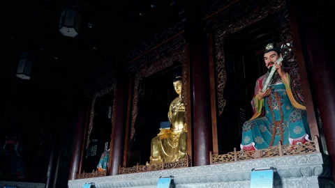 Taoist immortal statues in temples,Xi'an,China. Stock Footage 123717434