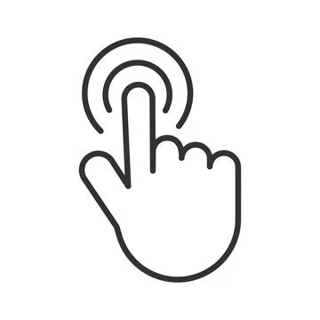 Tap and click touch interaction icon in line design. Tap, click, touch Stock Illustration