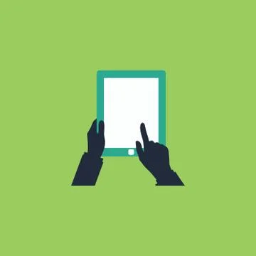 Tap And Hold - Tablet Stock Illustration