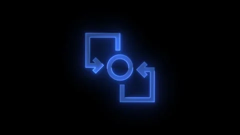 Tap and send stroke icon glowing neon animation Stock Footage 289522087