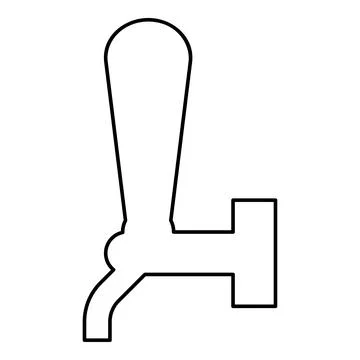Tap for beer element of pump with handle contour outline line icon black co.. Stock Illustration