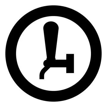 Tap for beer element of pump with handle icon in circle round black color v.. Illustration