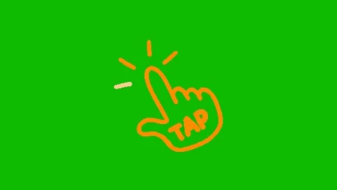 Tap call to action animation on chroma key Vídeo Stock 329398882