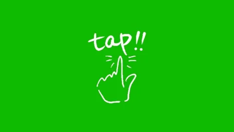 Tap call to action animation on chroma key Stock Footage 329398912