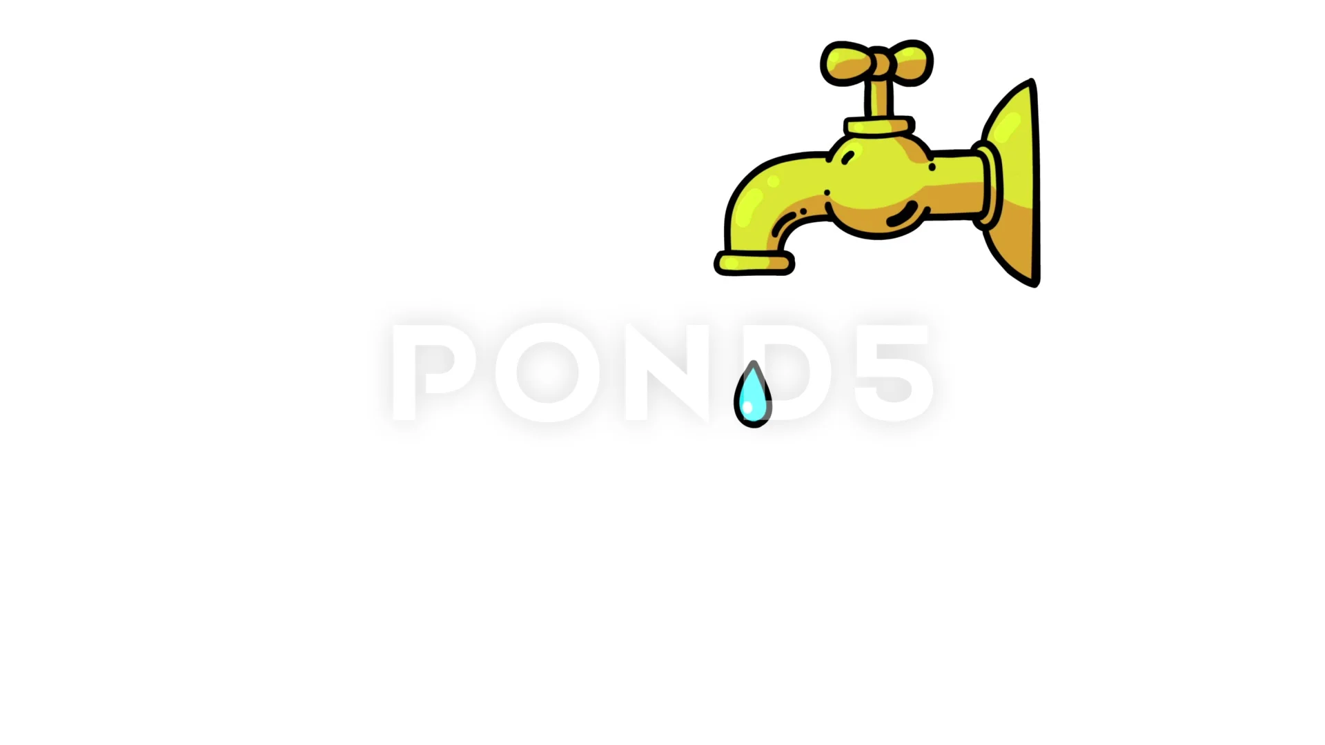 Tap cartoon drip running animation. | Stock Video | Pond5