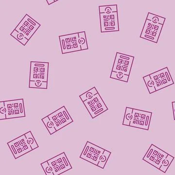 Tap to connect nfc technology line seamless pattern Stock Illustration