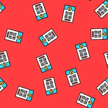 Tap to connect nfc technology vector seamless pattern Stock Illustration