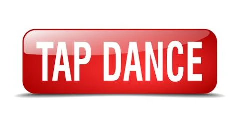 Tap dance red square 3d realistic isolated web button Stock Illustration