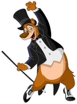 Tap dancer bear Stock Illustration
