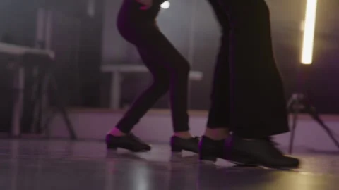 Tap dancing feet close up Stock Footage 306256875