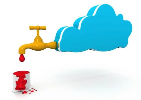 Tap dripping colored paint. Stock Illustration