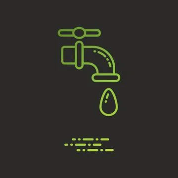 Tap with droplet Иллюстрация