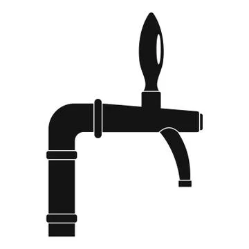 Tap with handle icon, simple style Illustration