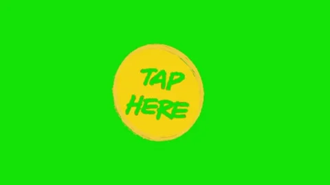 Tap here animation on green screen Vidéo 328961913