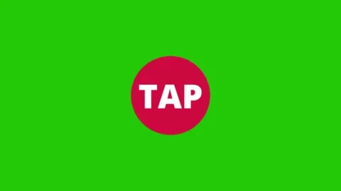 Tap here animation on green screen Stock Footage 332643350