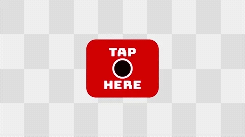 Tap Here red button animation Stock Footage 335906646