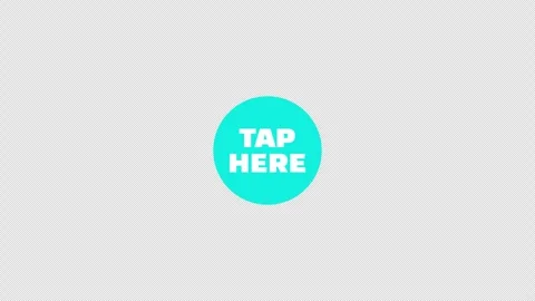 Tap Here turquoise round button text animation Stock Footage 335906657