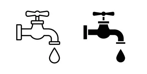 Tap icon collection in black, Line icons, flat symbols Stock Illustration