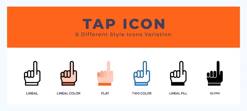 Tap icon in different style vector illustration. Illustrazione stock