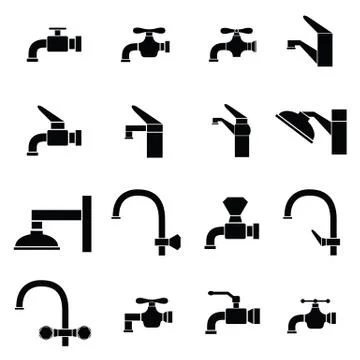 Tap icon set Stock Illustration