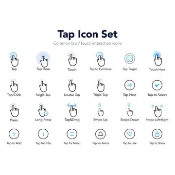 Tap interaction icon set. vector illustration Stock Illustration
