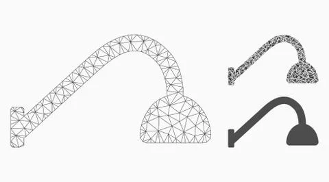 Tap Mixer Vector Mesh Network Model and Triangle Mosaic Icon Stock Illustration