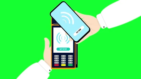 Tap to pay animated edc machine non-cash payment edc nft machine payment ta.. Stock Footage 279954626