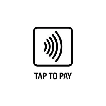 Tap to pay icon. NFC payments. Credit card. Vector on isolated white backgrou Stock Illustration