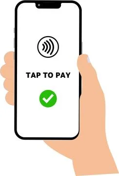 Tap to pay in Mobile, NFC payment icon, Contactless payment, Phone wireless.. Illustrazione stock