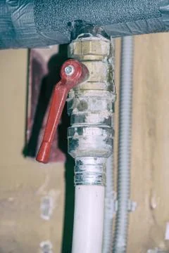 Tap on the plastic pipe Stock-Fotos