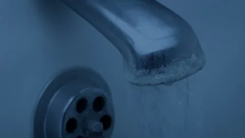 Tap Runs In Dark Bathroom Stock Footage 262810438