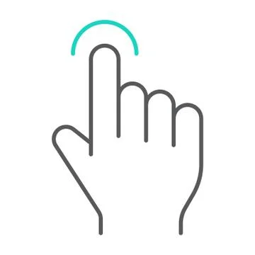Tap thin line icon, finger and gesture, hand touch sign, vector graphics, a Ilustración de archivo